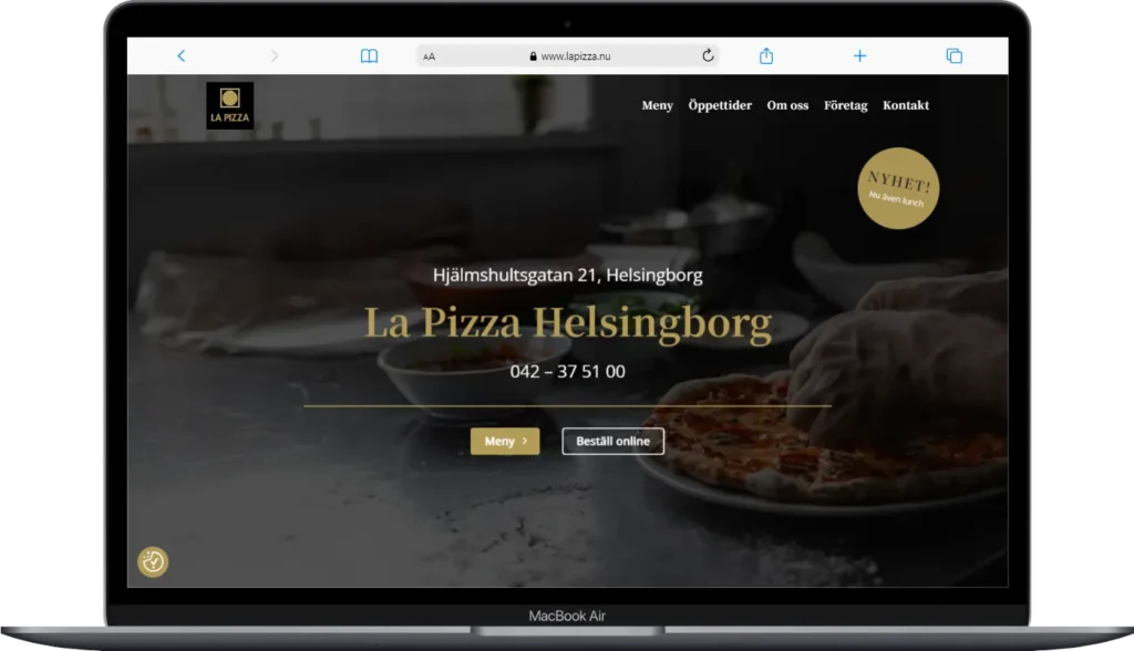 hemsida till företag La Pizza referens hemsida