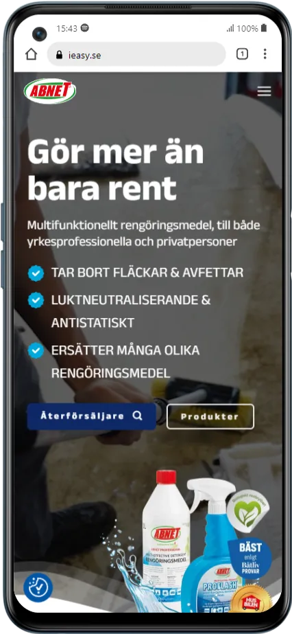 hemsida till företag ABNET referens hemsida