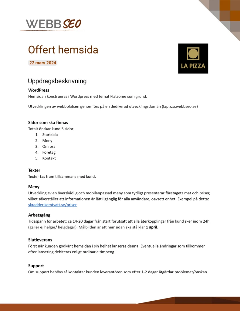 offert hemsida