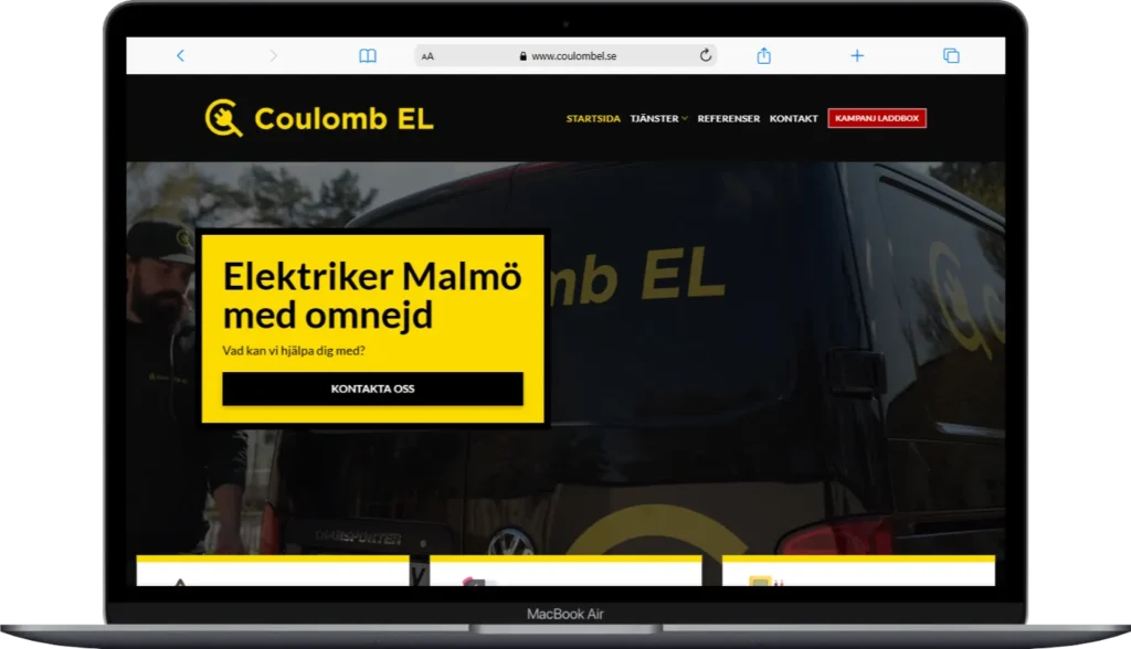 webbyrå malmö referens elektriker malmö coulomb el dator